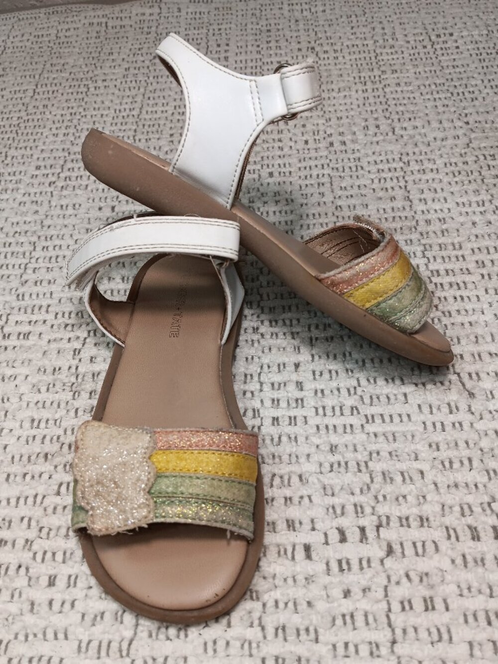 Tucker + Tate girl's 'Hannah' rainbow glitter adjustable ankle strap sandals 10